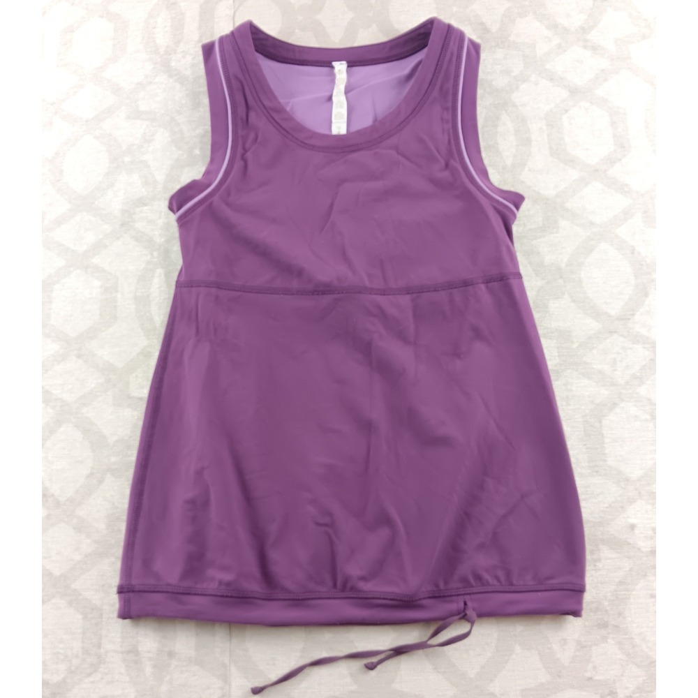 Lululemon Athletica Purple Ruched Hem Tank Top Athletic Workout Women Size‎ 4